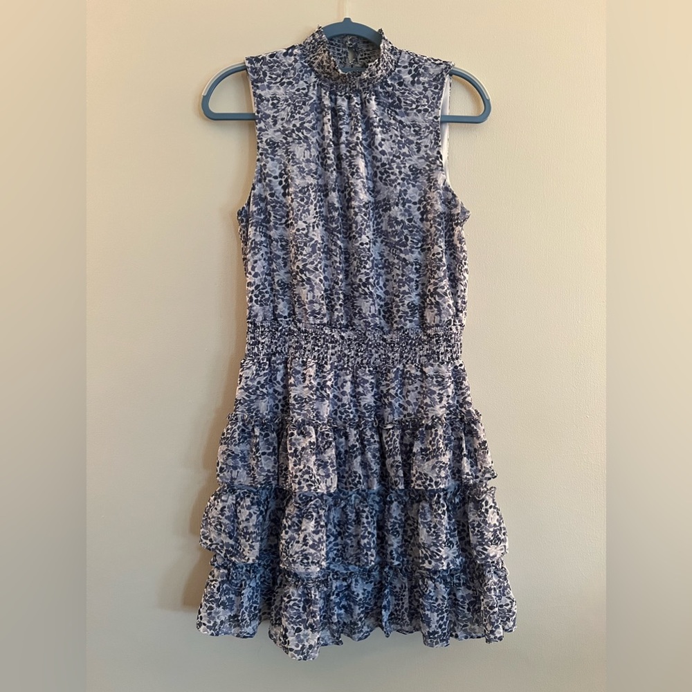 MSK Blue Summer Ruffle Dress - NWOT - Size M